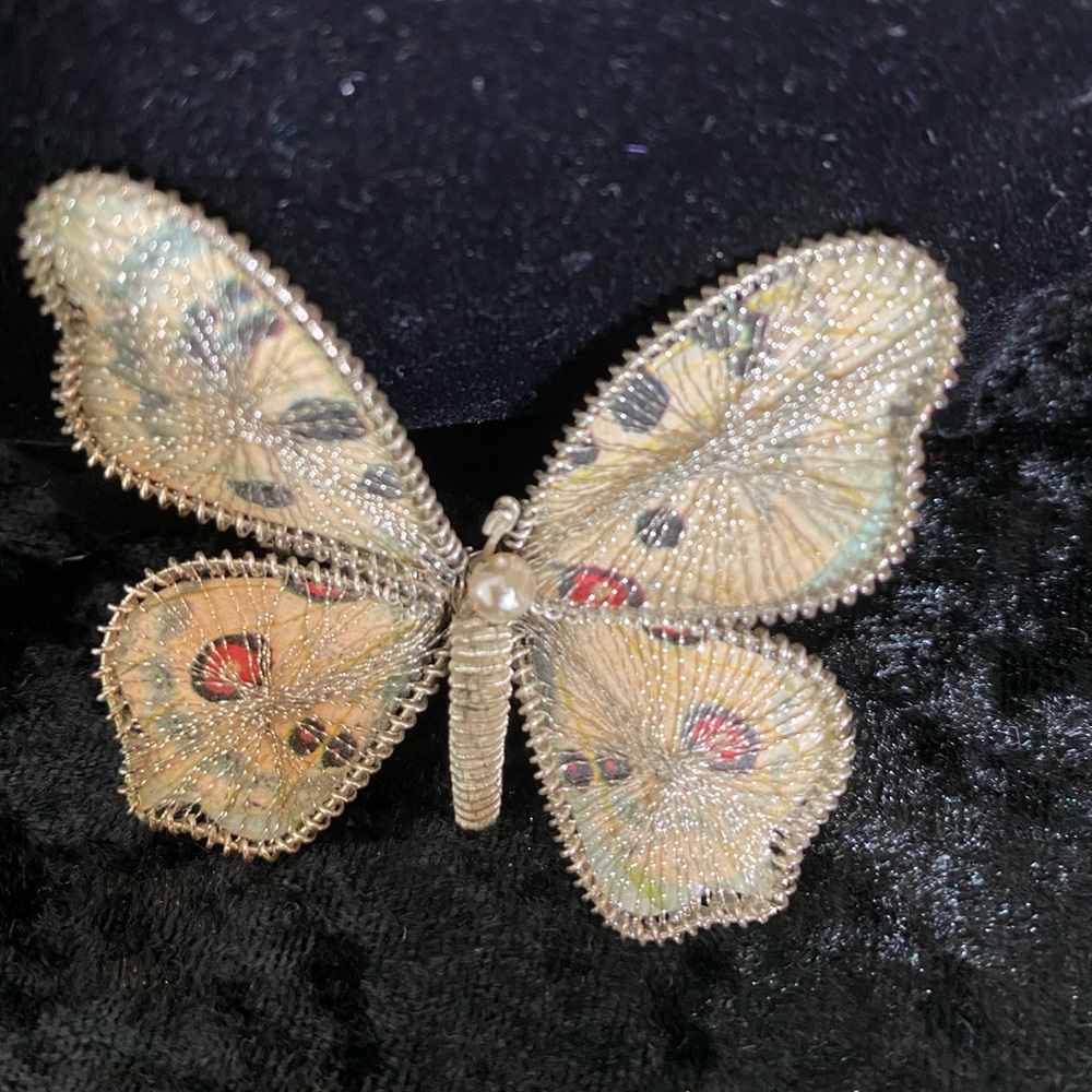Beautiful brooch pin that can accent your jacket lapel or hat. Looks handmade